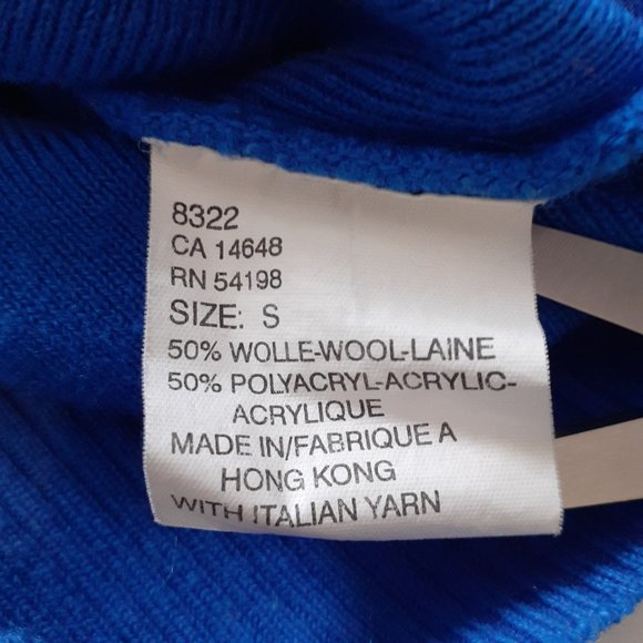 Vintage Bogner Crewneck Wool Acrylic Sweater w/Sleeve Logo Blue Size S - Picture 8 of 10